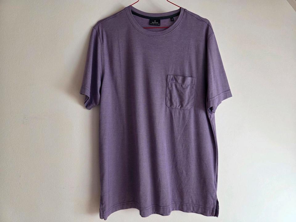 RAGMAN T-Shirt bügelfrei Herren M, soft knit lila flieder in Heimertingen