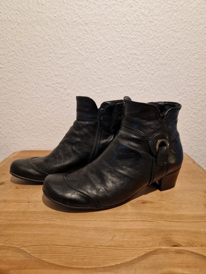 Damen Stiefeletten Garbor, Leder, Gr. 7,5, schwarz in Mönchengladbach