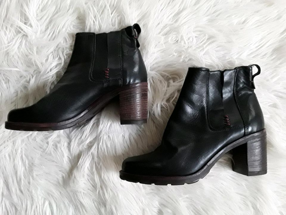 Maca Kitzbühel Leder Stiefel Stiefelette schwarz Gr.40 neu in Osloß