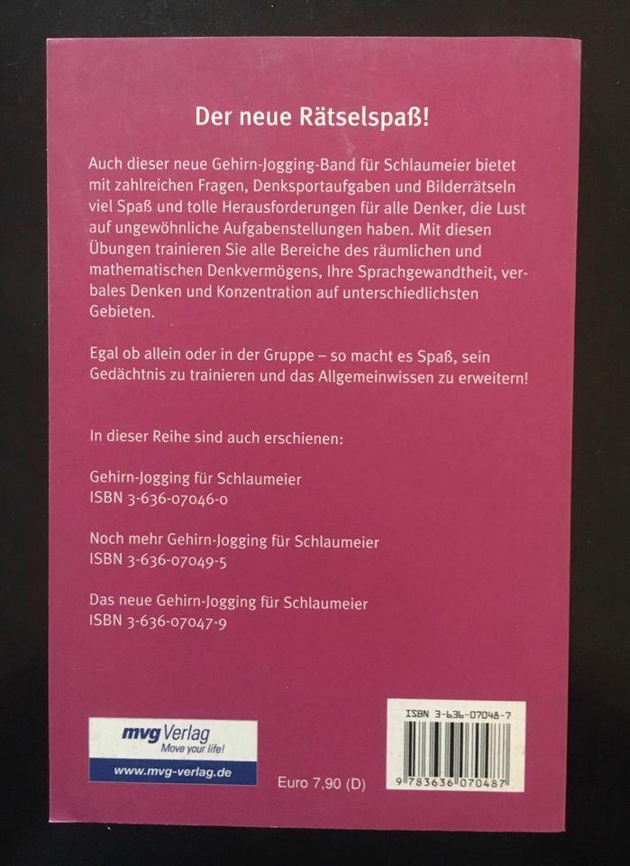 NEUE RÄTSEL FÜR SCHLAUMEIER | GEDÄCHTNIS TRAINIEREN MVG VERLAG in Kaiserslautern