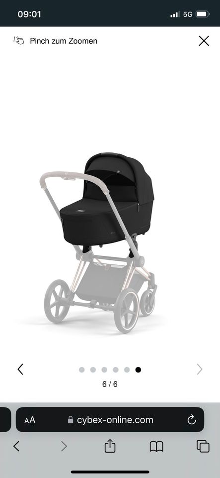 Kinderwagen Cybex Priam Black Babywanne in Oberhausen