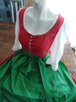 Klassisches Wenger Dirndl rot grün Gr. 40 42 Maxi Baumwolle Bayern - Salching Vorschau