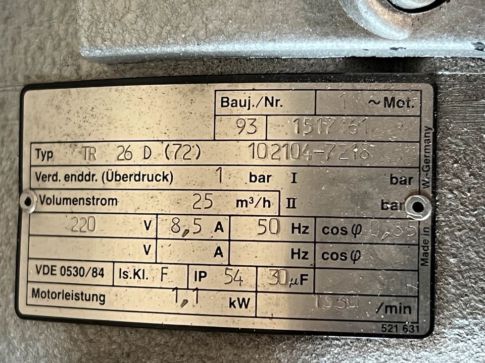 Verdichter Typ TR 26D Munsch in Langen Emsland