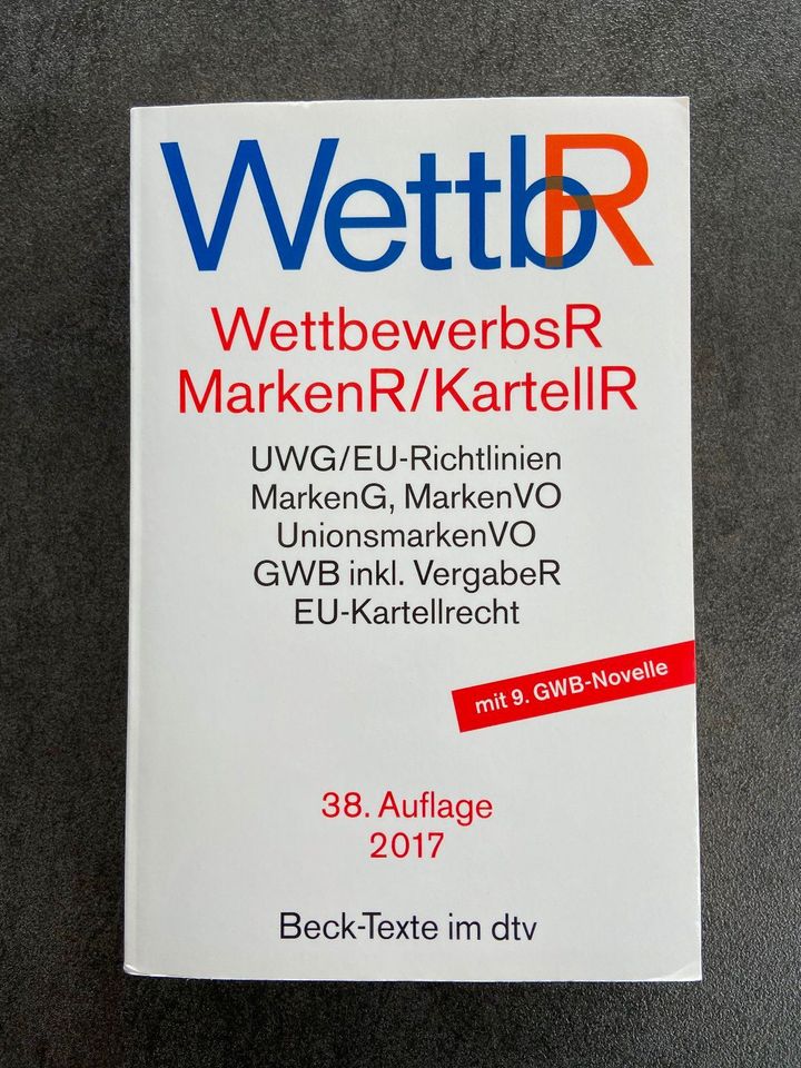 Neuwertig: Wettbewerbsrecht Kartellrecht 38. Auflage 5009, Beck in Meine