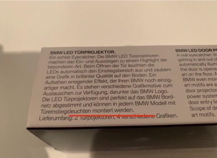 2x Original BMW LED Türlicht xDrive-Logo Projektor /Linsen /Dias in Taufkirchen