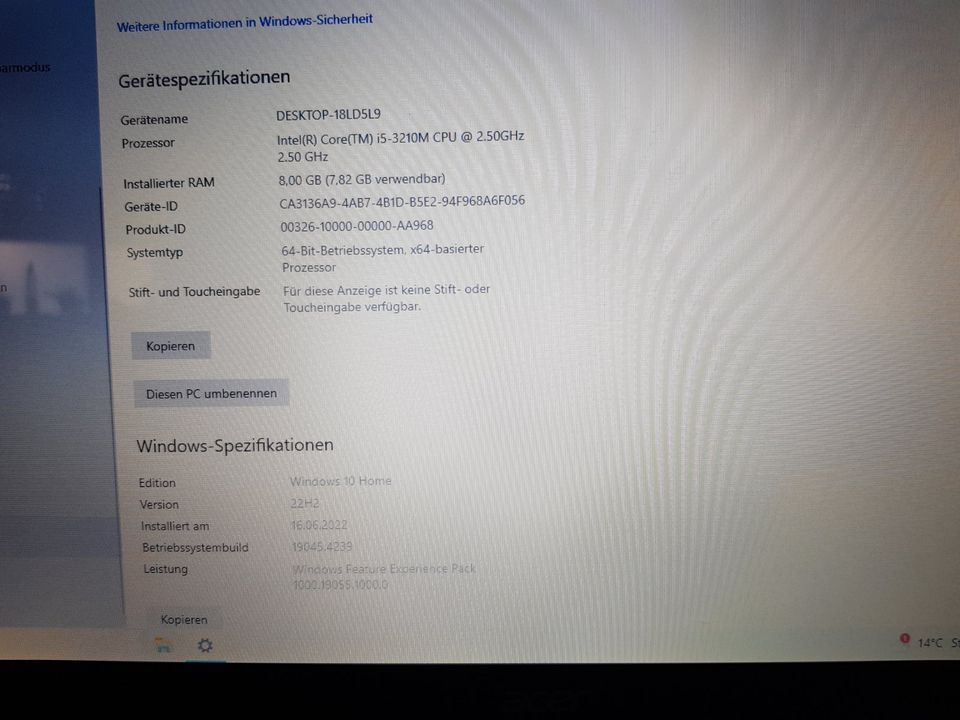 Rübenkiste Acer Aspire V3 17.3" in Neulußheim