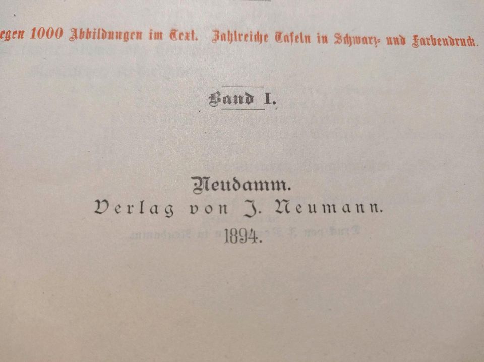 Das Tierreich 1+2 von 1894 - antike Bücher in Berlin