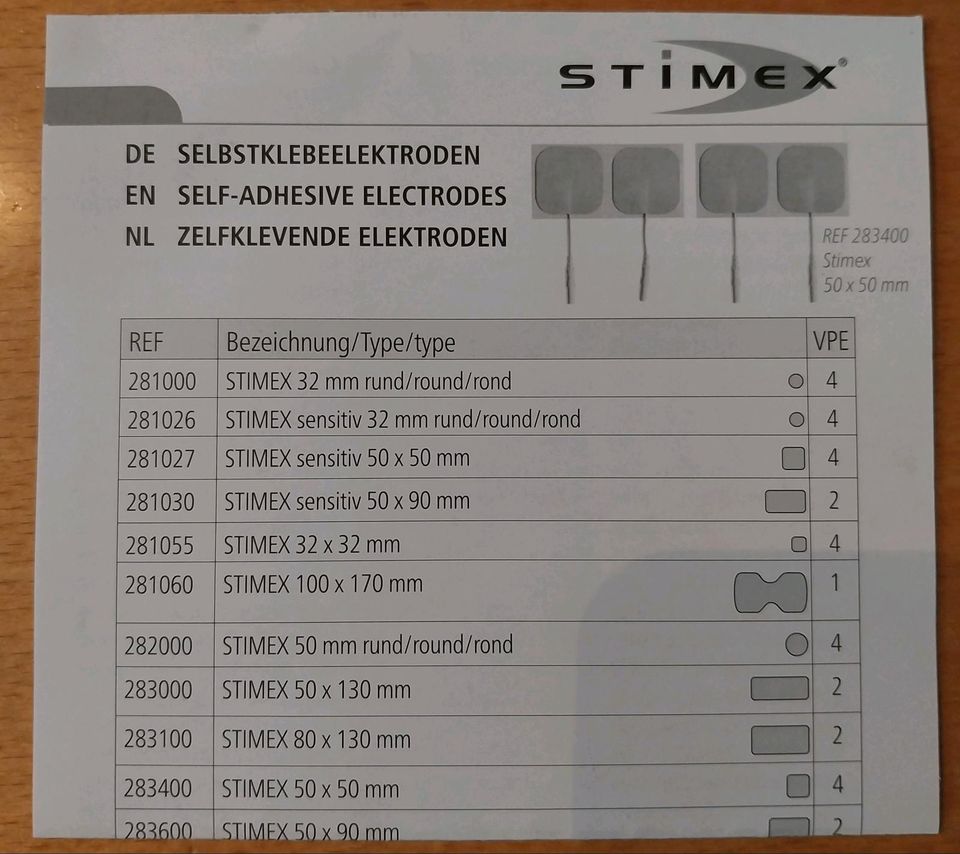 Stimex Selbstklebe- Elektroden Tens- Gerät in Jettingen