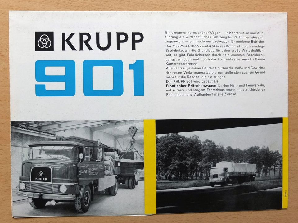 Autoprospekte LKW Trucks: Krupp 901, ca. 1962 in Oberammergau