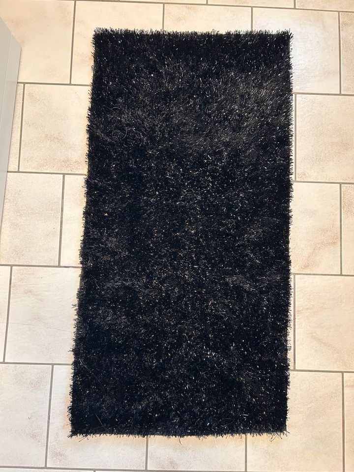 Glitzer Teppich 60 x 120 cm neu schwarz in Kirchheim