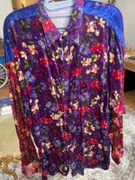 Gianni Versace Vintage Samt Hemd Velvet Blumen Muster Blau Rot XL München - Altstadt-Lehel Vorschau