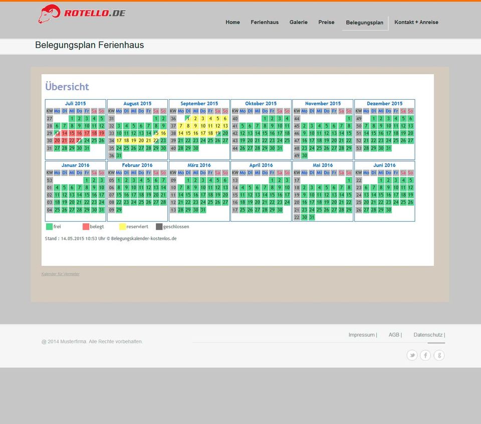 Homepage für Ferienwohnung Ferienhaus Website - Demos online in Leipzig