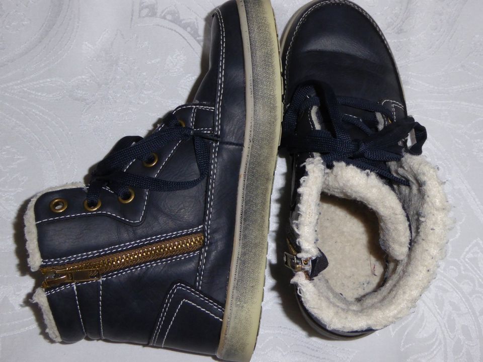 Winterstiefel Dunkelblau Gr. 31 mit Teddyfell + Reißverschluss in Grasleben