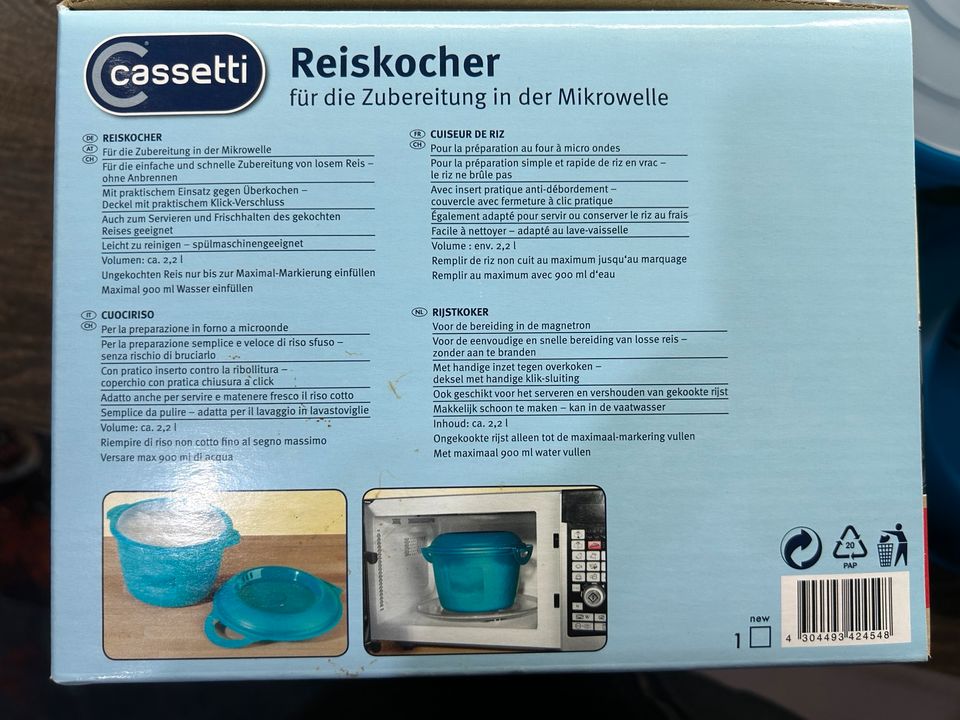 Reiskocher „Cassetti“, 2,2 l, Mikrowelle, NEU in Denkte