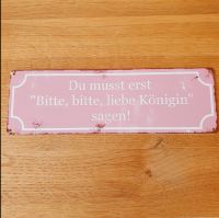 Metall Dekoschild Sprüche, rosa,  "Königin", fast wie neu Lindenthal - Köln Lövenich Vorschau