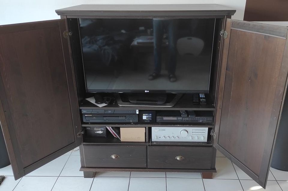 42 TV Multimedia Fernsehschrank Kommode Holz massiv vintage antik in Tönisvorst