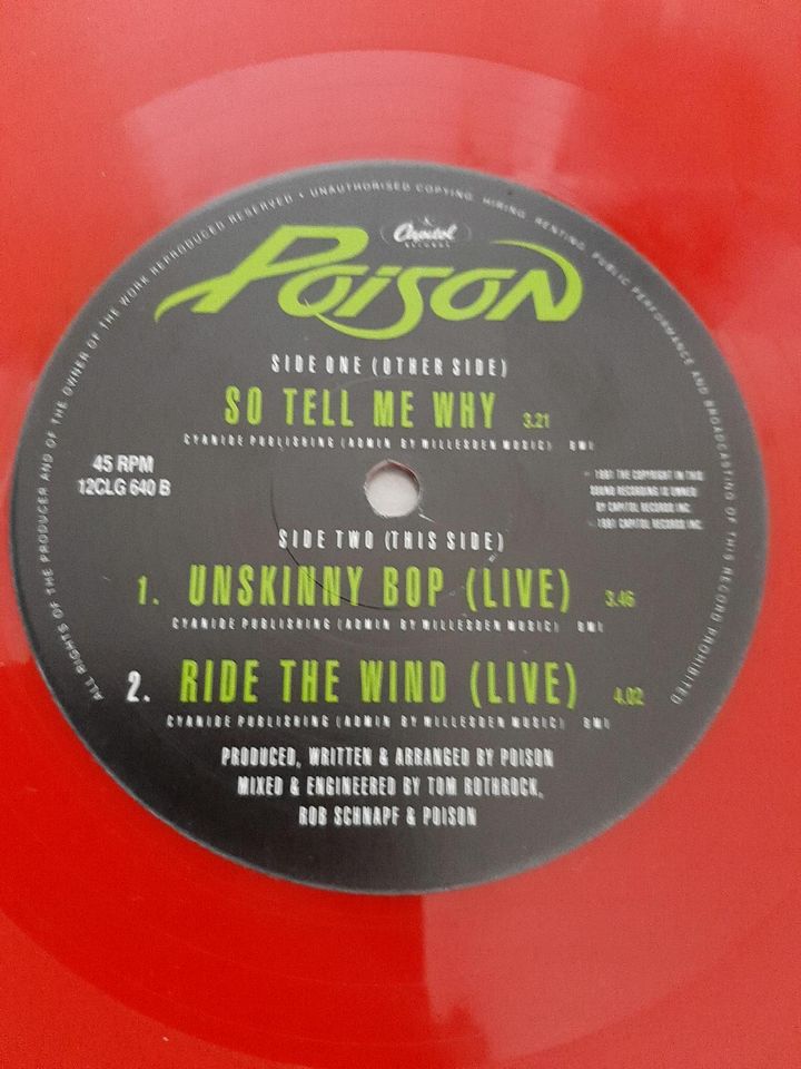 Poison Vinyl 1991 " So Tell me Why " Schallplatte Rock in Salzgitter