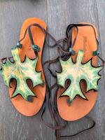 Sandalen Blatt Design echt Leder Elfen Boho Larp Gr38 Hemelingen - Hastedt Vorschau