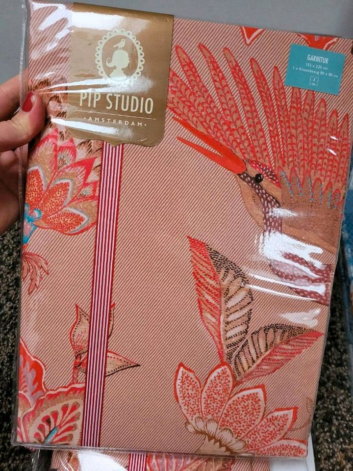 NEU Pip Studio Bettwäsche 155x220 Royal Birds khaki pink in Wetschen