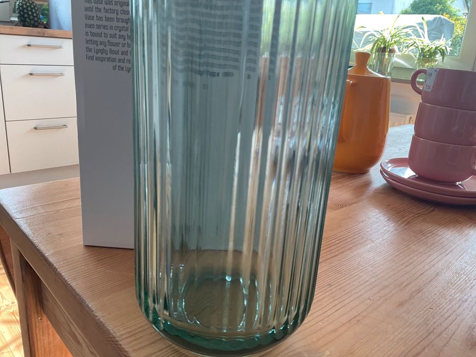 Lyngby Vase NEU blau hellblau grau Bernstein Gold scandic in Vrees