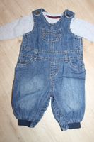 H&M Jeans Latzhose blau + Topomini Shirt grau Tiere Gr.56 Berlin - Tempelhof Vorschau