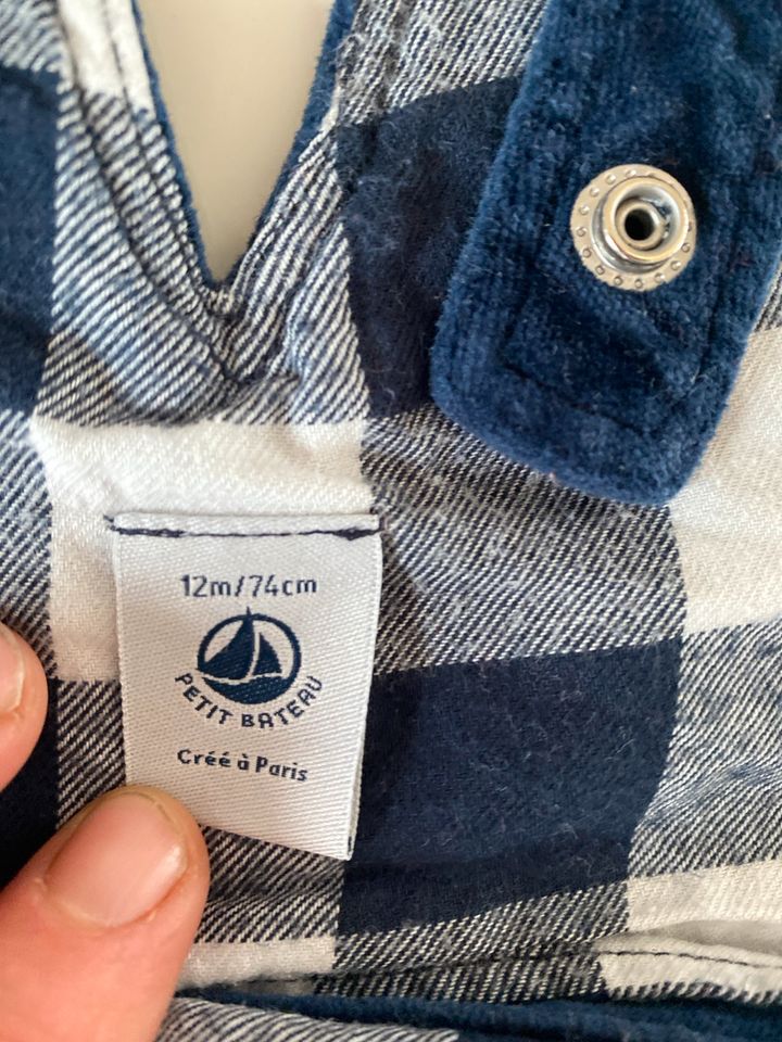 Petit Bateau Latzhose dunkelblau Größe 74 12Monate in Düsseldorf