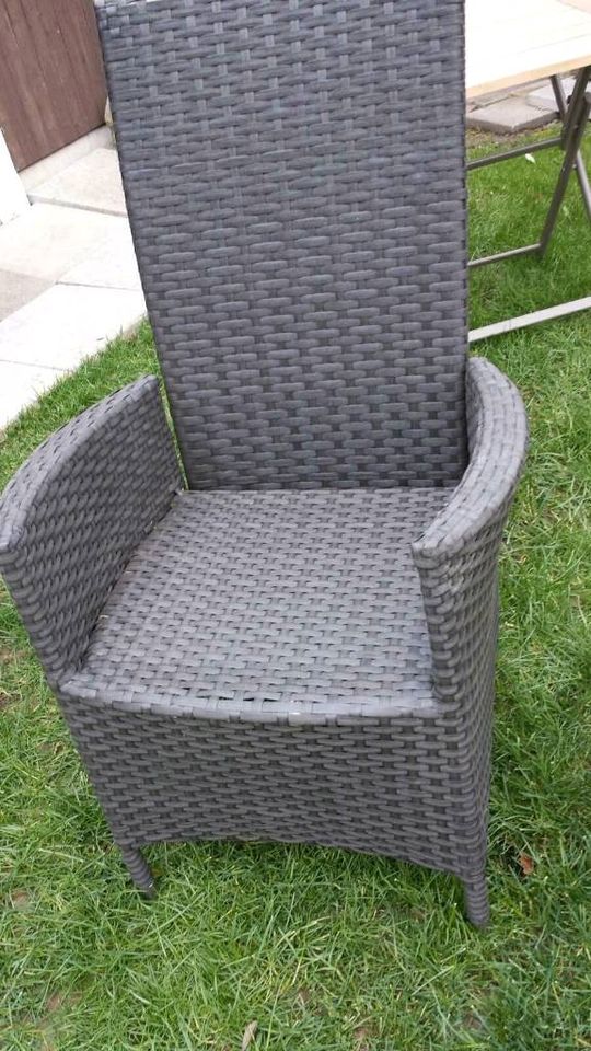 Gartensessel  Polyrattan Liege Sessel mit Polster 2 in 1 in Schiphorst