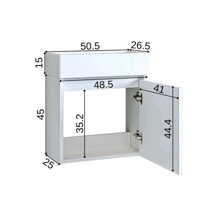 Badmöbelset/ schmaler Unterschrank mit Waschbecken / kleines Bad in Hemsbach