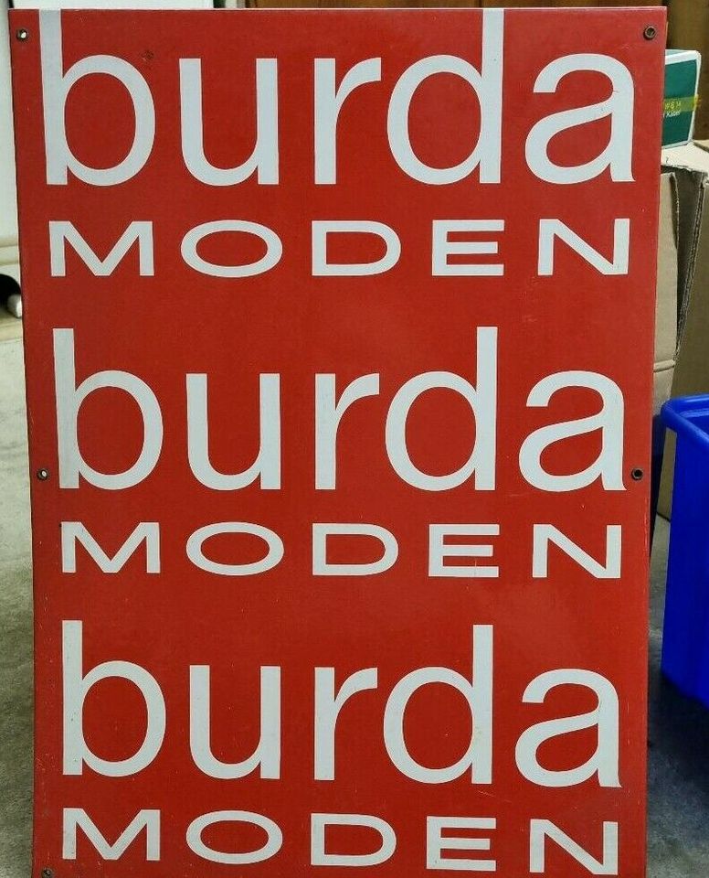 Burda Moden Werbeschild Werbung Vintage kein Emaille in Roxel