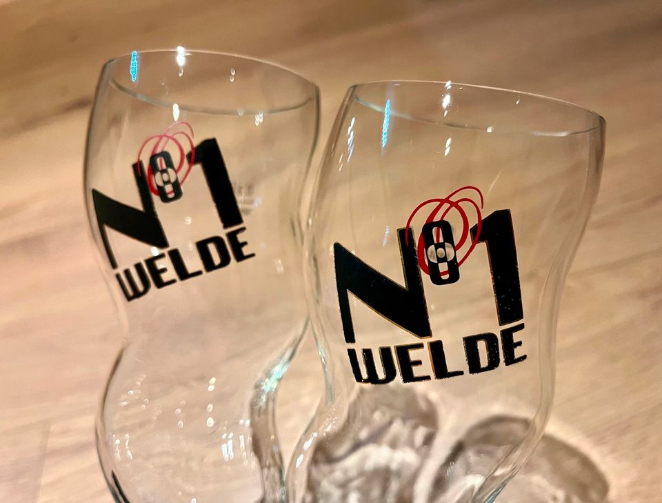 ❌ WELDE NO 1 2x Gewelltes Bierglas 0,3 L Glas Kunstglas gedreht in Wiesloch