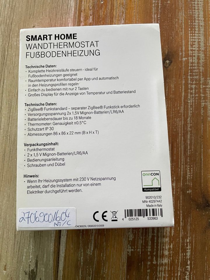 Smart Home Wandthermostat Fußbodenheizung in Freudenberg