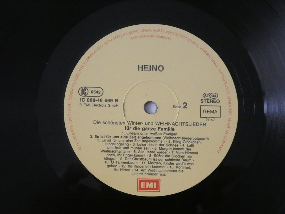 Schallplatte LP Vinyl Heino – Die Schönsten Winter Und in Köln
