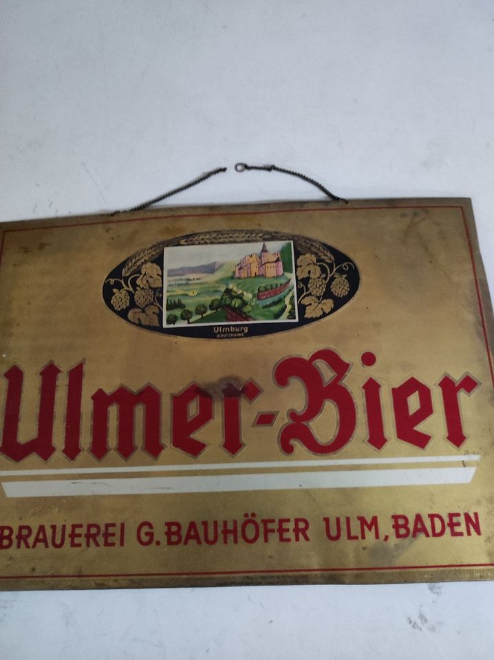 Ulmer Bier Blechschild Schild Werbeschild Blechschild in Meißenheim