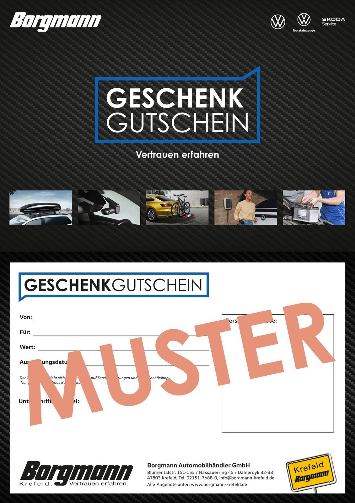 Geschenkgutschein für VW, VW NFZ und Skoda *Borgmann*