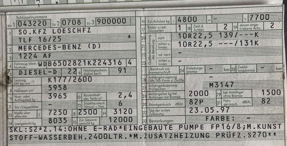 Expeditionsmobil Mercedes Benz 1224 AF Euro 2 Exmo 1222 1124 Top in Bad Berleburg