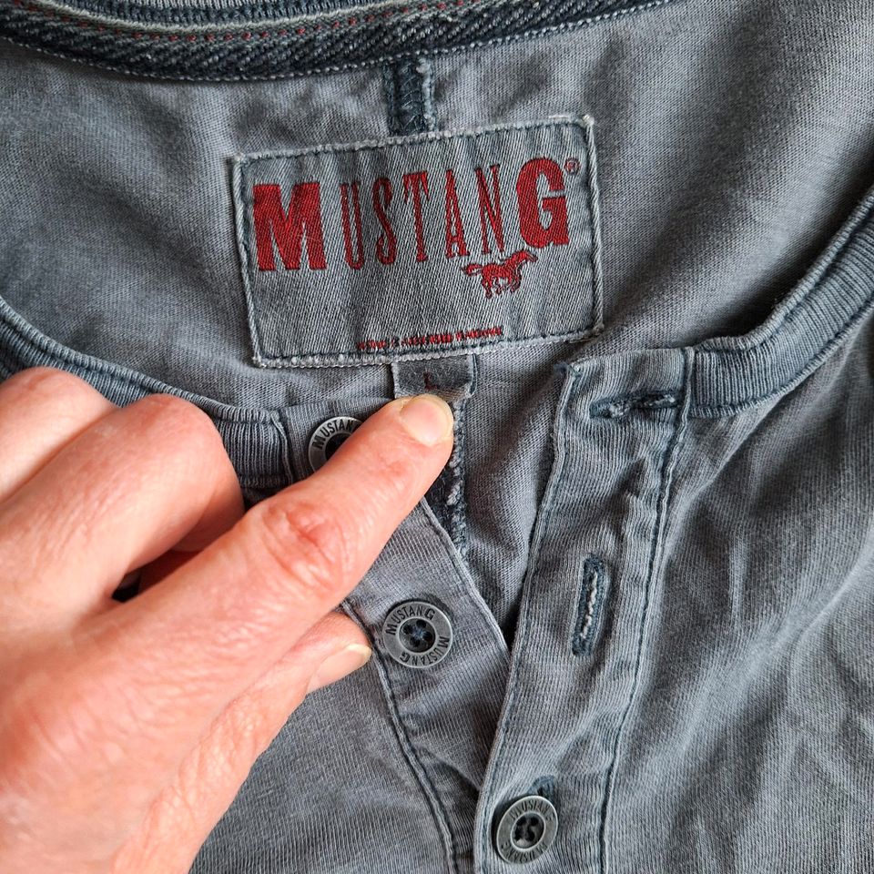 Shirt langarm L Mustang Baumwolle in Schlüchtern