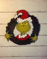 XXL Grinch Kranz Holzschild weihnachten Advent Deko Farmhouse USA Nordrhein-Westfalen - Euskirchen Vorschau