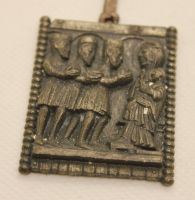 Relief Anhänger Plakette Jesu Geburt Ikone (russisch?) Nordrhein-Westfalen - Ennigerloh Vorschau