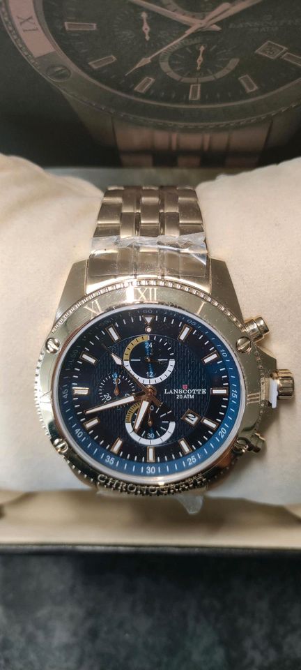 Lanscotte Chronograph Legendary Gold Blau 20ATM