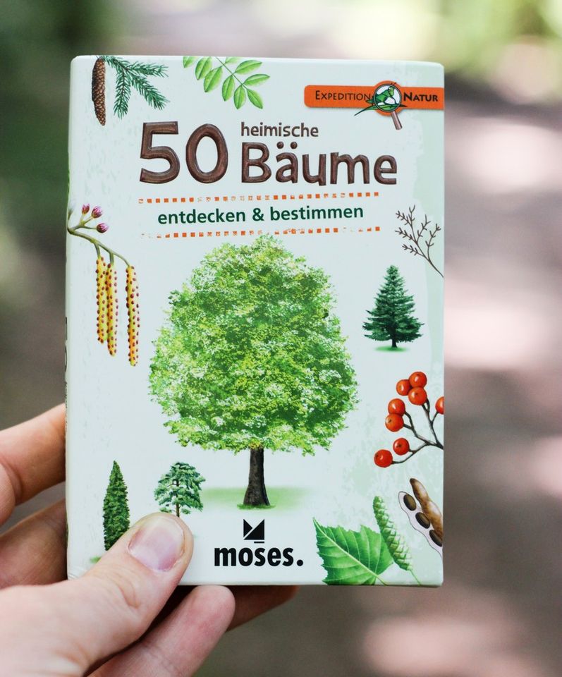 50 heimische Bäume Expedition Natur Moses Kinder Lernspiel Karten in Salgen