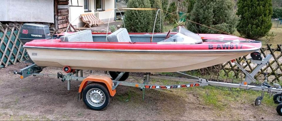 Sportboot Motorboot Wax 50 PS  2 Takt mit Trailer in Rüdersdorf