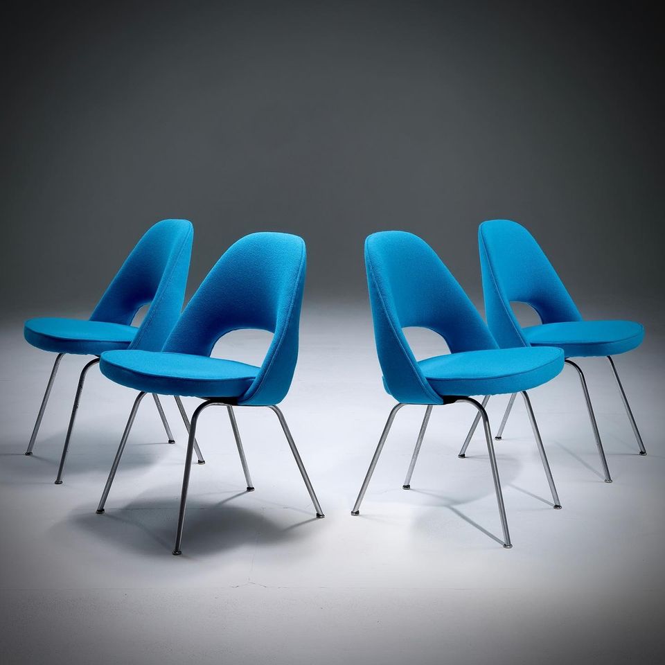 4x Eero Saarinen Stühle | Knoll International | Conference Chair 72 (Stahlrohr) | Konferenzstuhl | Vintage Mid-Century Designklassiker in Düsseldorf
