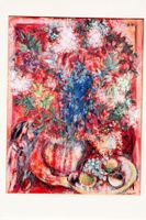 Kunstdruck Lithografie von Marc Chagall rote Blume 1950 Nordrhein-Westfalen - Unna Vorschau