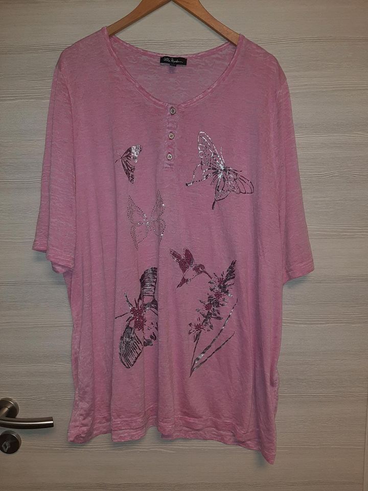 Ulla Popken Shirt Größe 54/56 pink Schmetterlinge in Lustadt