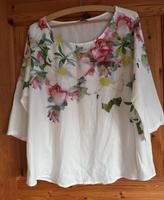 Bluse Gr. L weiß mit Blumen Bad Doberan - Landkreis - Graal-Müritz Vorschau