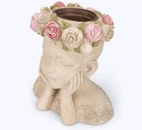 Alfredo Pauly Skulptur Blumentopf "Kopf mit Rosen" Niedersachsen - Dinklage Vorschau