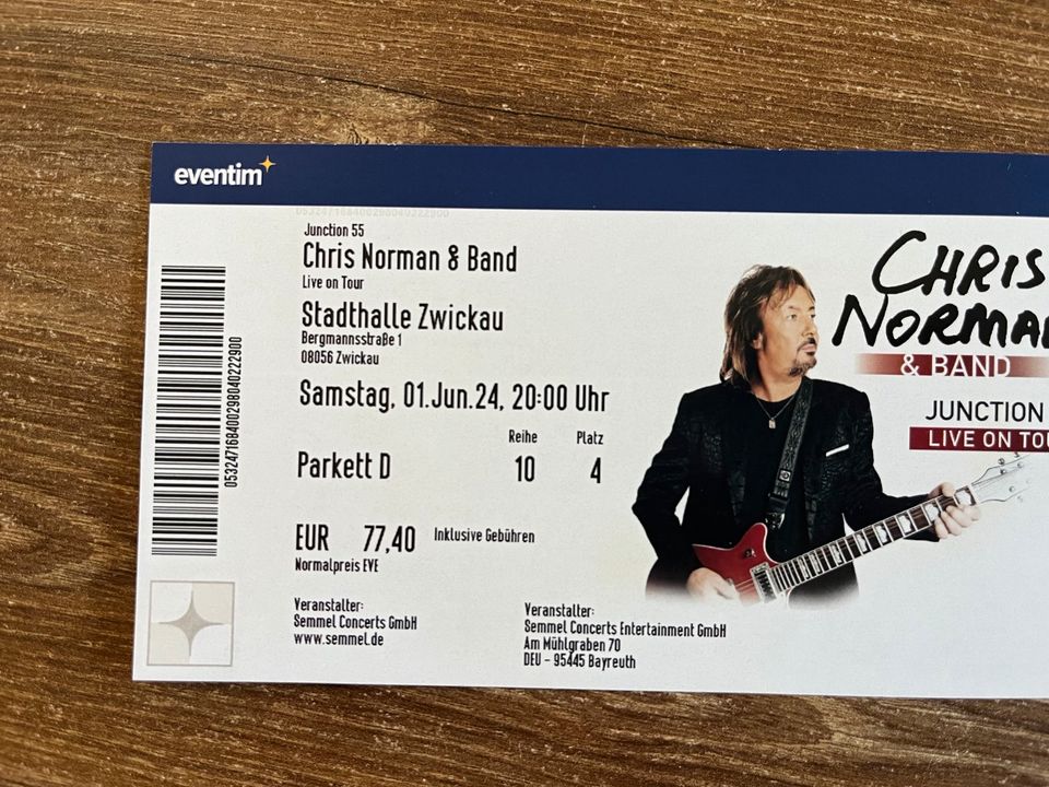 Konzertkarten 2024 Chris Norman & Band JUNCTION 55 Live on Tour in Raschau-Markersbach