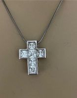 Damen Kette Strass Steine Silber 925 Kreuz Design neu Baden-Württemberg - Stutensee Vorschau