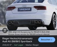 Rieger Heckschurzenansatz Audi A5 (B8/B81) Sportback Schleswig-Holstein - Norderstedt Vorschau