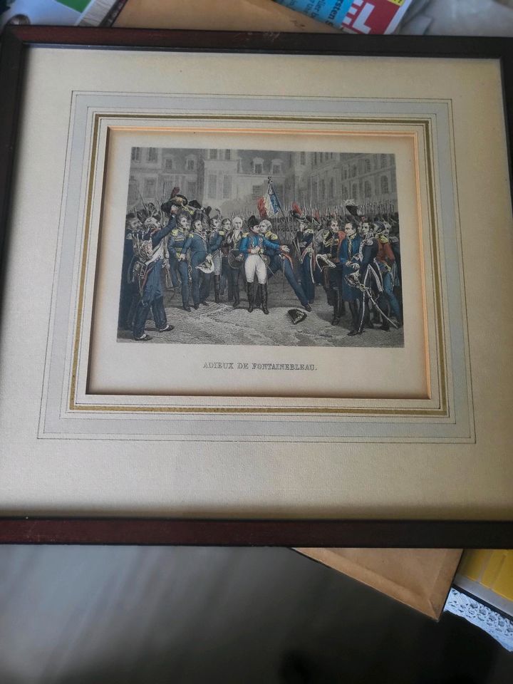 AST  HANDKOLORIERTE STICH GEMÄLDE  VERNET NAPOLEON FONTAINEBLEAU in Marl